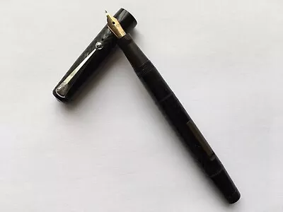 C1920s SWAN MABIE TODD&Co Ltd SM100/60 BLACK CHEVRON TYPE PATTERN FOUNTAIN PEN • £44.99