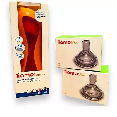 £24.99 • Buy Iiamo Home Anti Colic Baby Bottles Designer Bottle By Karim Rashid 6 Teats Head