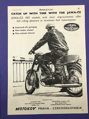 Jawa CZ Motorcycles 1957 Print Advert • $8.43