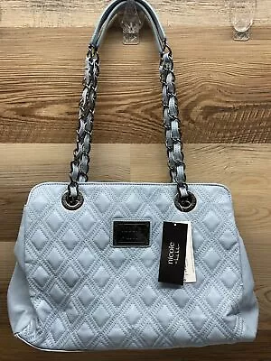 NWT Nicole Miller Large Quilted Suzie Tote In Light Blue  • $29.99