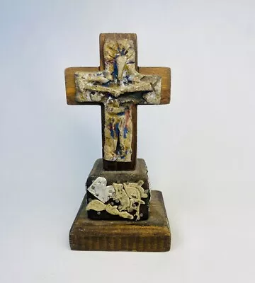 Vintage Mexican Milagros Wooden Cross - Mexican Folk Art • $55