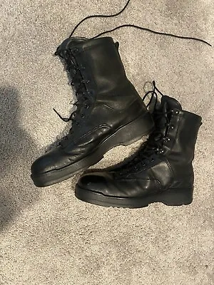 VIBRAM Steel Toe Boots Size 8.5W 9  Tall Black Leather Military Navy NWU • $50
