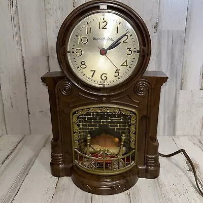 MASTERCRAFTERS Model 272 FIREPLACE  Lighted Motion Clock 1950's Parts Or Repair • $40