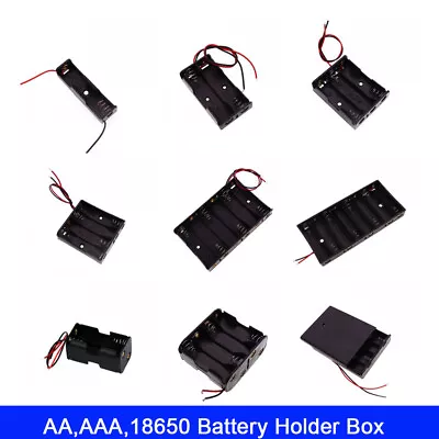 AA / AAA / 18650 Battery Holder Box Case Connector Enclosed Or Open With Switch • £1.91