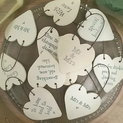 £1.78 • Buy Mini Wooden Love Heart Messages Tags Signs 3cm Keepsakes Wedding Favour Gift