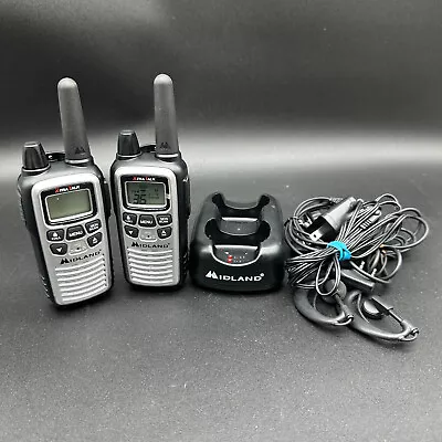 Midland Set Of 2 LXT600PA 2-Way Walkie Talkie GMRS/FRS W/ Earpiece & Charger • $25