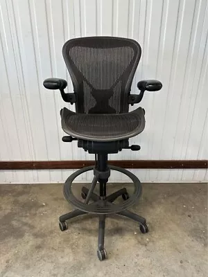 Herman Miller Aeron High Drafting Stool Chair With Posture Fit - Size B • $1320