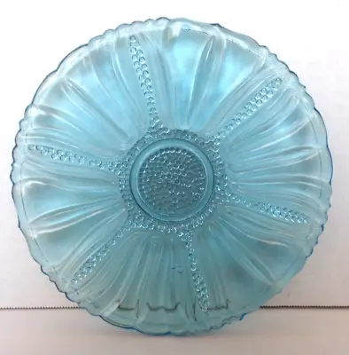 Vintage LIght Blue Depression Round Candy/Nuts Serving Plate 6  • $16.95