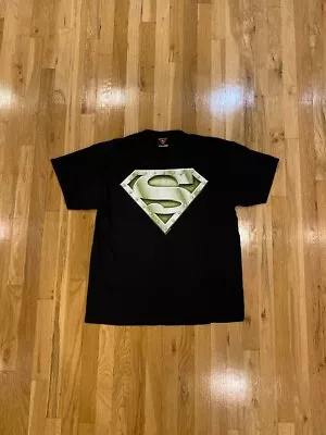 Vintage 2001 Superman Man Of Steel Promo T-Shirt Superman Logo Tee Size Large • $29.99