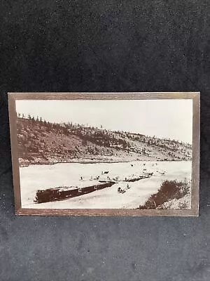 Wood Fired Locomotive Railroad Real Photo Postcard Montana About 1880 For Pic • $6