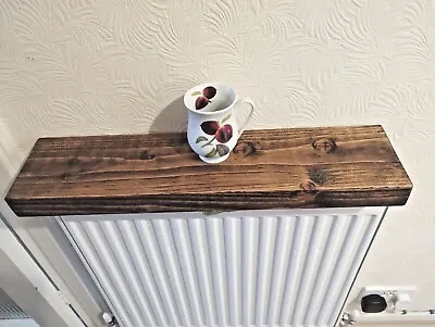 Radiator Rustic  Shelf Reclaimed Floating Chunky Wooden With Floating  Brackets • £30