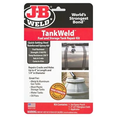 $34.50 • Buy JB Weld TankWeld Epoxy Putty Fuel & Metal Tank Repair Kit Oil Petrol J-B 2110