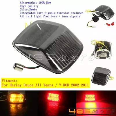 $45.07 • Buy LED Tail Light Indicators Smoke Rear Brake Turn Signals For Harley Deuce V-ROD