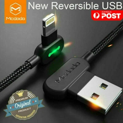$15.99 • Buy MCDODO 90 Degree Right Angle USB Fast Charger Cable Cord For Type-C,Micro,iPhone