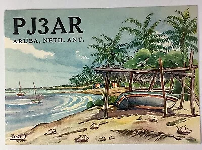 Aruba 1963 QSL Card Netherlands Antilles James Wanamaker Ranch Palm Beach • $22.86