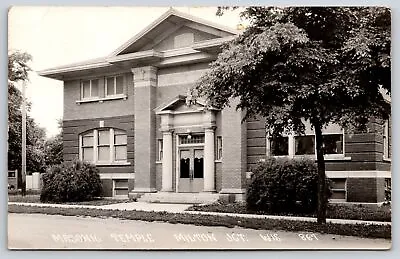 Milton Junction Wisconsin~Masonic Temple~1934 RPPC • $14