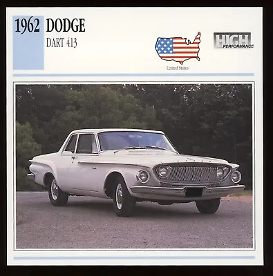 1962 Dodge Dart 413  Classic Cars Card • $4.95