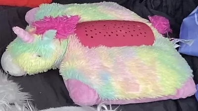 Authentic Pillow Pets Dream Lites Unicorn Rainbow Plush - Starry Night Light • $9.99
