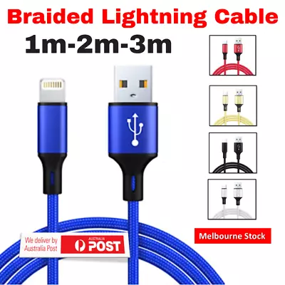 $5.49 • Buy Braided USB Charger Phone Cable Data Cord For IPhone 14 13 12 11 Pro Max XR IPad
