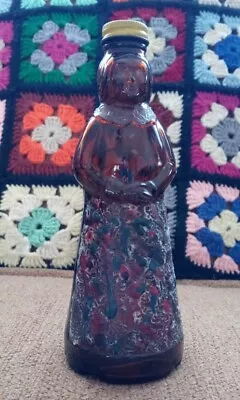 1970s Brown Glass Mrs. Buttersworth Syrup Bottle With Wax On Front • $8