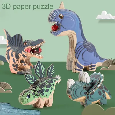 Dinosaur 3D PUZZLE NEW MODEL BUILD YOUR OWN JIGSAW CRAFT KIT CHOOSE EUGY DESIGN • £7.99