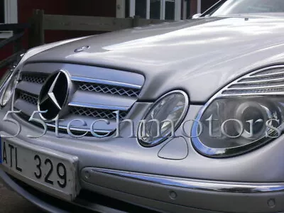 Mercedes W211 Grill E320 E500 E55 Grille 3 Fins Silver 2003 2004 2005 2006 Benz • $148