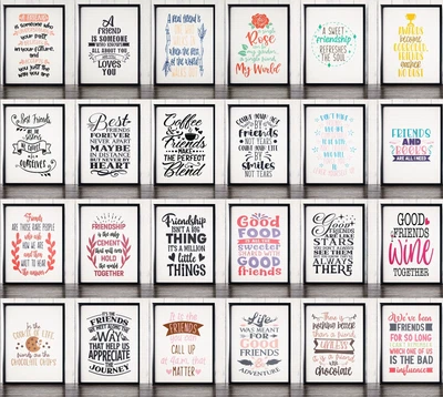 £2.99 • Buy Best Friends Prints Poster Home Wall Decor , Friendship Quotes Typography Gift