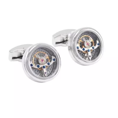 Watch Mechanical Cufflinks For Men Cuff Button On Shirt Luxury Jewelry 1 Pair • $39.99