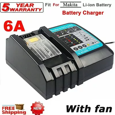 6A DC18RC 14.4V-18V FAST LI-Ion Battery Charger FOR MAKITA BL1860 BL1850 BL1830 • £16.89