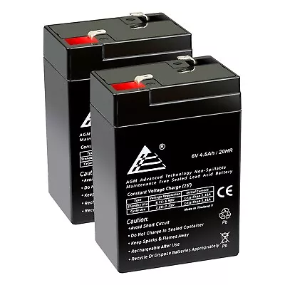 6 Volt 6v 4.5ah Rechargeable Deer Game Feeder Battery - 2 Pack • $35.99