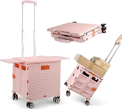 £47.99 • Buy 80KG Foldable Shopping Trolley Box On Wheels With Crate Cart Extra Large Heavy