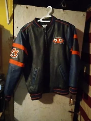 Auburn Tigers Varsity Bomber Leather Coat • $65
