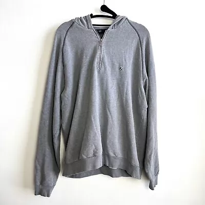 Ermenegildo Zegna Sport Pullover Hoodie Mens Size XXL Gray Half Zip Cotton Blend • $29.95