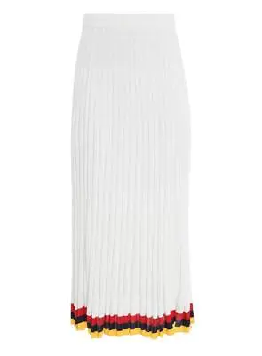 Zimmermann High Tide Pleated Midi Skirt | Stretch Knit White/yellow/red/black • $279.99