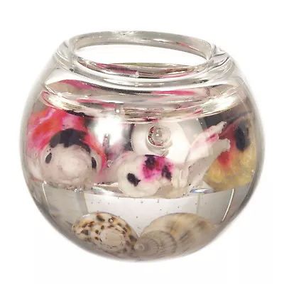 Dollhouse Miniature Clear Round Fish Bowl W/ Fish And Shells 1 D  1:12 Scale • $9.79