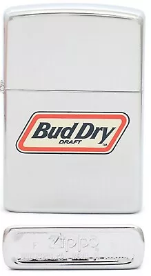 $89.95 • Buy Zippo Budweiser Bud Dry Beer High Polish Chrome Finish 1993 Lighter 