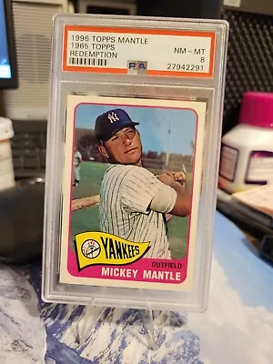 1996 Topps - Mickey Mantle  PSA 8 SWEEPSTAKES 1965 Mantle Redemption 1/2500 • $49