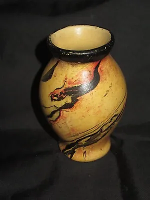 Morton Mini Vase Bud 3.5  Raku Swirl Mosaic Sampler Bisque URN Pottery Native  • $11.99