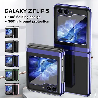 $14.87 • Buy For Samsung Galaxy Z Flip5 Flip 4/3 5G Shockproof Luxury Plating Slim Clear Case