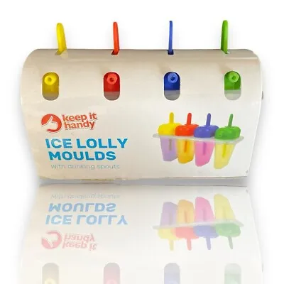 Icebox For Frozen Yogurt And Popsicles: Set Of 4 DIY Ice Lolly Cream Maker Molds • £5.99