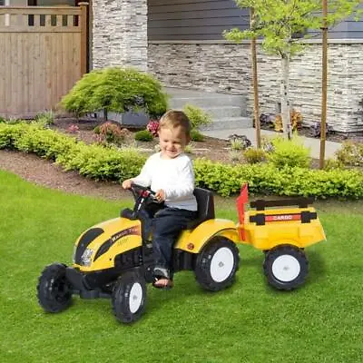 £83.99 • Buy Kids Ride On Tractor Trailer Toddler Children Toy Outdoor Pedal Go Kart Vehicle