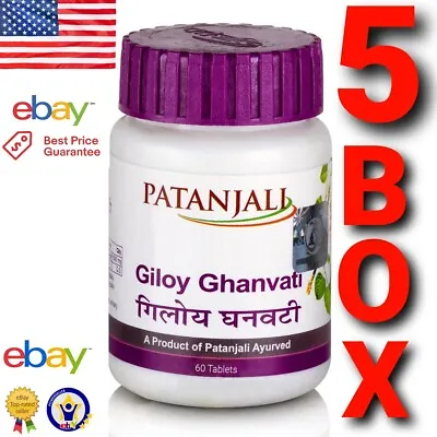 Patanjali OFFICIAL Exp.11/2024 5 BOX 300 TABLET Giloy Ghanvati Divya Baba Ramdev • $22.98