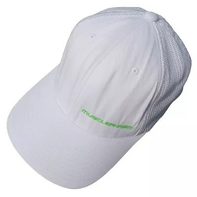 Musclepharm Baseball Ball Cap Mesh Hat Flex Fitted White Green • $14.99