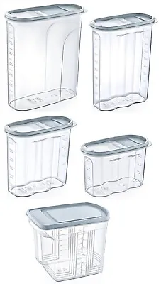 Plastic Cereal Dispenser Storage Container Slim Kitchen Dry Food Rice Pasta Box • £6.99