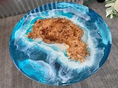 Ocean Wave Epoxy River Nesting TablesEpoxy Coffee TableEpoxy Ocean Beach Table • $945.66