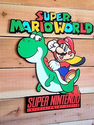 Super Nintendo Mario World Huge Metal Sign Wall Decor Nintendo Mario Metal Sign • $29.99