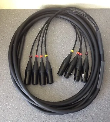 4 Way XLR Loom 5m - Black & Gold XLR's - Very High Quality Flexible Cable  • £44