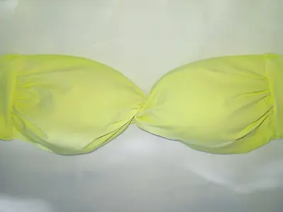 Victoria Secret Swim Top L Push Up Bra Neon Yellow Green Women's Bandeau • $7.99