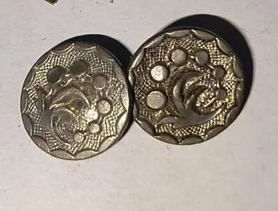 Two Picture Pewter Vintage Buttons Lot • $2.99