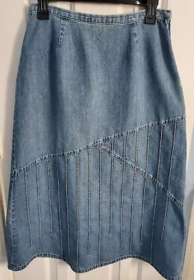 J. Jill Side-Zip Denim Skirt Color Blue Size 10P • $15.99